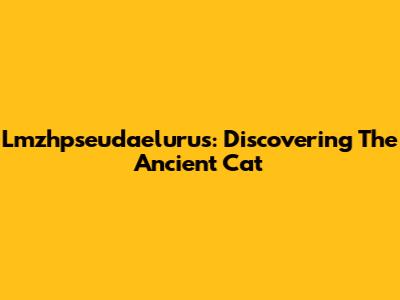 Lmzhpseudaelurus: Discovering The Ancient Cat