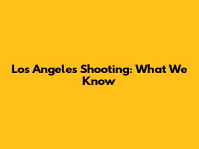 Los Angeles Shooting: What We Know