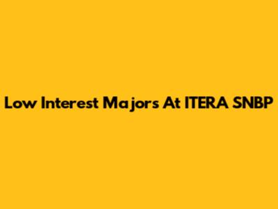 Low Interest Majors At ITERA SNBP