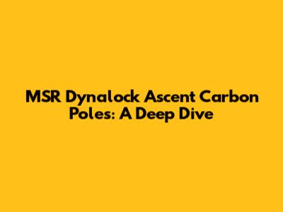 MSR Dynalock Ascent Carbon Poles: A Deep Dive