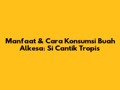 Manfaat & Cara Konsumsi Buah Alkesa: Si Cantik Tropis