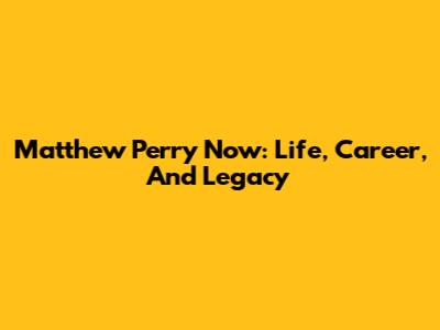Matthew Perry Now: Life, Career, And Legacy