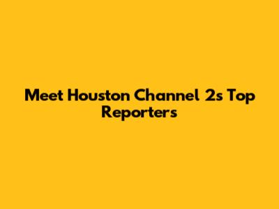 Meet Houston Channel 2's Top Reporters