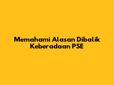Memahami Alasan Dibalik Keberadaan PSE