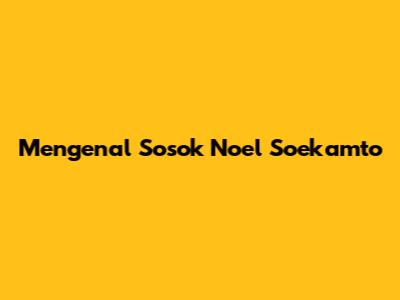 Mengenal Sosok Noel Soekamto