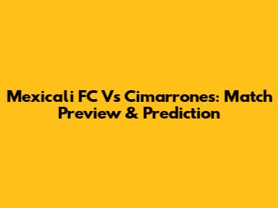Mexicali FC Vs Cimarrones: Match Preview & Prediction