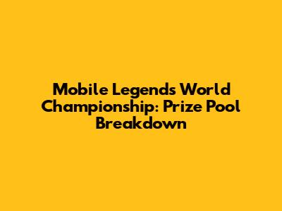 Mobile Legends World Championship: Prize Pool Breakdown