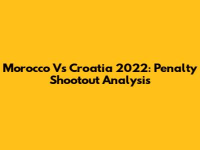 Morocco Vs Croatia 2022: Penalty Shootout Analysis