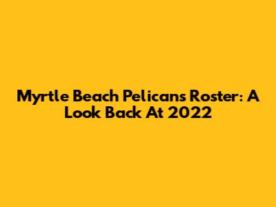 Myrtle Beach Pelicans Roster: A Look Back At 2022