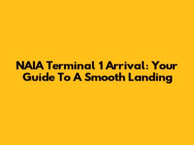NAIA Terminal 1 Arrival: Your Guide To A Smooth Landing