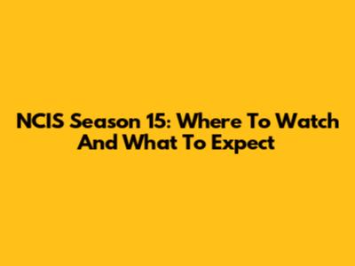 NCIS Season 15: Where To Watch And What To Expect