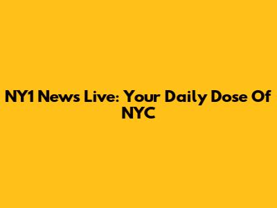 NY1 News Live: Your Daily Dose Of NYC
