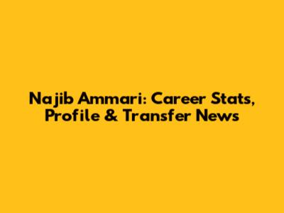 Najib Ammari: Career Stats, Profile & Transfer News