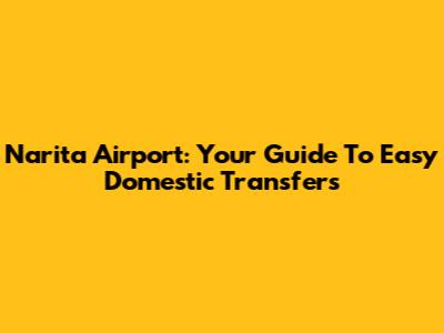 Narita Airport: Your Guide To Easy Domestic Transfers