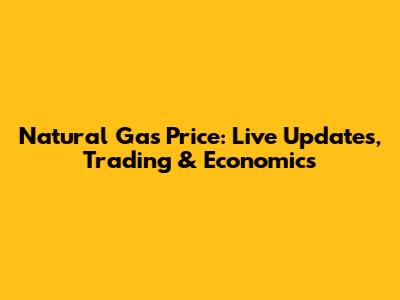 Natural Gas Price: Live Updates, Trading & Economics