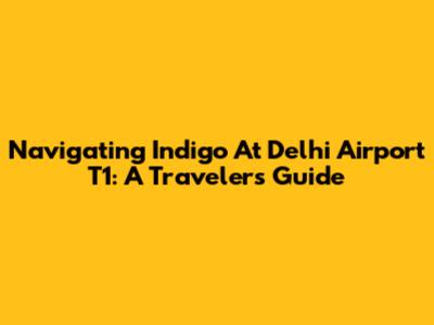 Navigating Indigo At Delhi Airport T1: A Traveler's Guide
