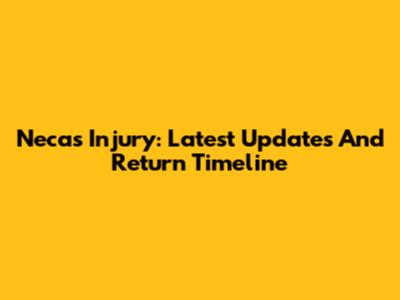 Necas Injury: Latest Updates And Return Timeline