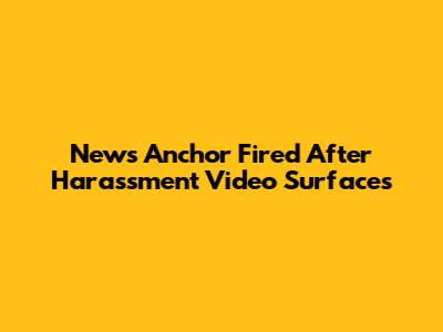 News Anchor Fired After Harassment Video Surfaces