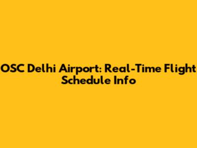 OSC Delhi Airport: Real-Time Flight Schedule Info