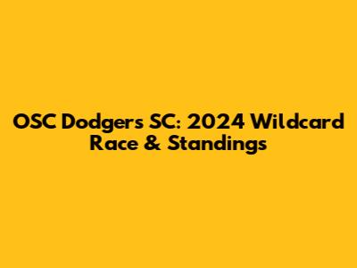 OSC Dodgers SC: 2024 Wildcard Race & Standings
