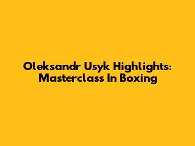 Oleksandr Usyk Highlights: Masterclass In Boxing