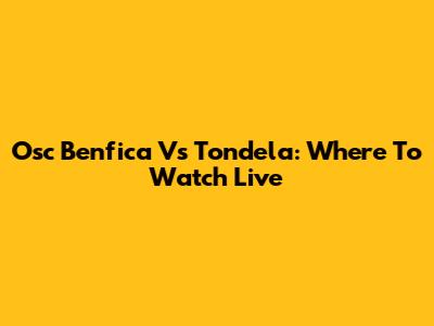 Osc Benfica Vs Tondela: Where To Watch Live