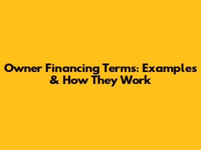 Owner Financing Terms: Examples & How They Work