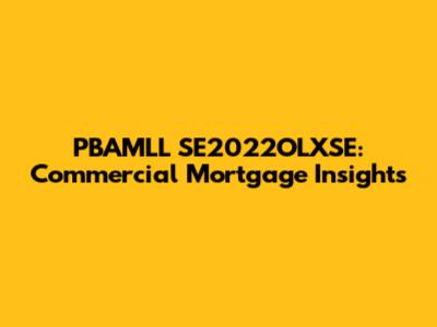 PBAMLL SE2022OLXSE: Commercial Mortgage Insights