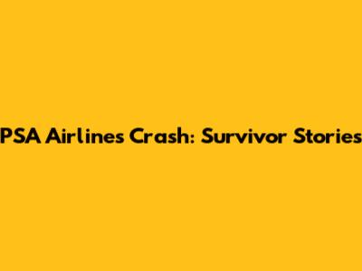 PSA Airlines Crash: Survivor Stories