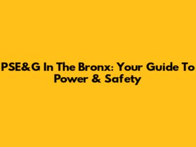 PSE&G In The Bronx: Your Guide To Power & Safety