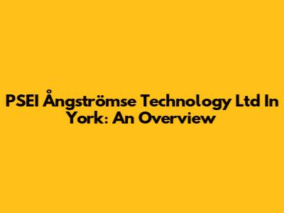 PSEI Ångströmse Technology Ltd In York: An Overview