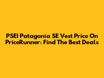 PSEI Patagonia SE Vest Price On PriceRunner: Find The Best Deals