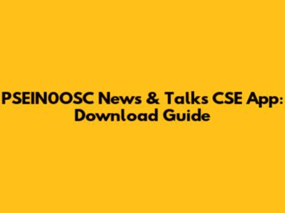 PSEIN0OSC News & Talks CSE App: Download Guide