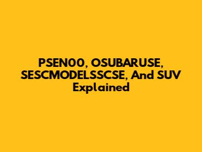 PSEN00, OSUBARUSE, SESCMODELSSCSE, And SUV Explained