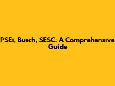 PSEi, Busch, SESC: A Comprehensive Guide