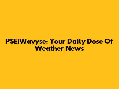 PSEiWavyse: Your Daily Dose Of Weather News