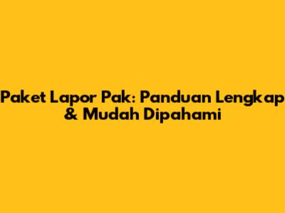 Paket Lapor Pak: Panduan Lengkap & Mudah Dipahami