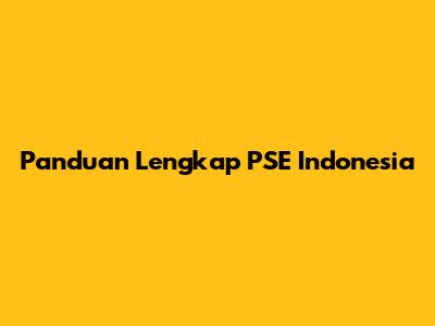 Panduan Lengkap PSE Indonesia