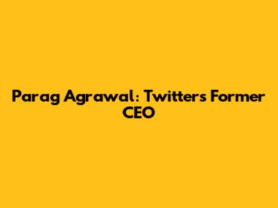 Parag Agrawal: Twitter's Former CEO