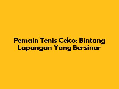 Pemain Tenis Ceko: Bintang Lapangan Yang Bersinar