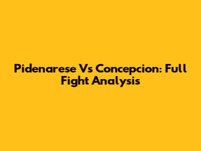 Pidenarese Vs Concepcion: Full Fight Analysis