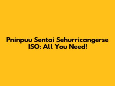 Pninpuu Sentai Sehurricangerse ISO: All You Need!