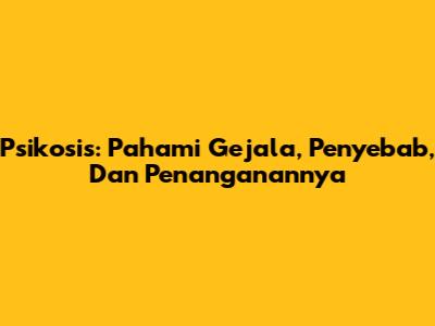 Psikosis: Pahami Gejala, Penyebab, Dan Penanganannya