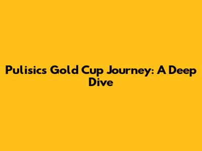 Pulisic's Gold Cup Journey: A Deep Dive