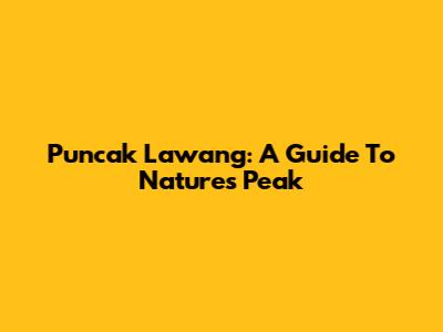 Puncak Lawang: A Guide To Nature's Peak