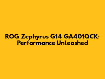 ROG Zephyrus G14 GA401QCK: Performance Unleashed