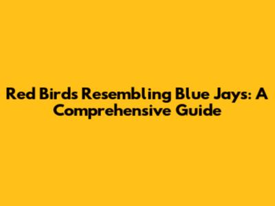 Red Birds Resembling Blue Jays: A Comprehensive Guide