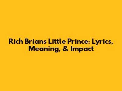 Rich Brian's 'Little Prince': Lyrics, Meaning, & Impact