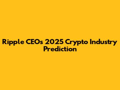 Ripple CEO's 2025 Crypto Industry Prediction