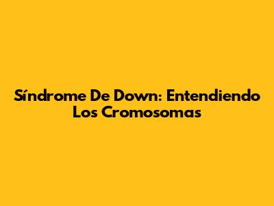 Síndrome De Down: Entendiendo Los Cromosomas